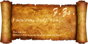 Facsinay Zsófia névjegykártya